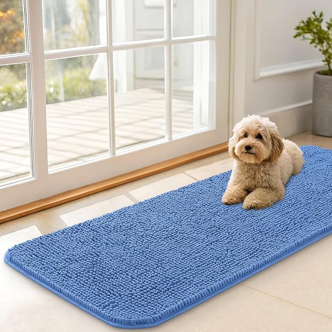 OLANLY Dog Door Mat for Muddy Paws 47x17, Super Absorbent Chenille Mud Mat | by OLANLY