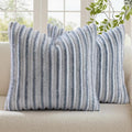 decorUhome Fall Faux Fur Throw Pillow Covers 16x16 Set of 2 Grey White | by decorUhome