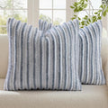 decorUhome Fall Faux Fur Throw Pillow Covers 20x20 Set of 2 Grey White | by decorUhome