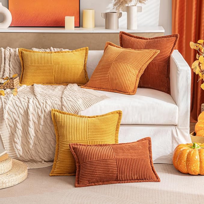 MIULEE Fall Burnt Decorative Lumbar Throw Pillow Covers 12x20 Inch | 2 Pack - Image 8