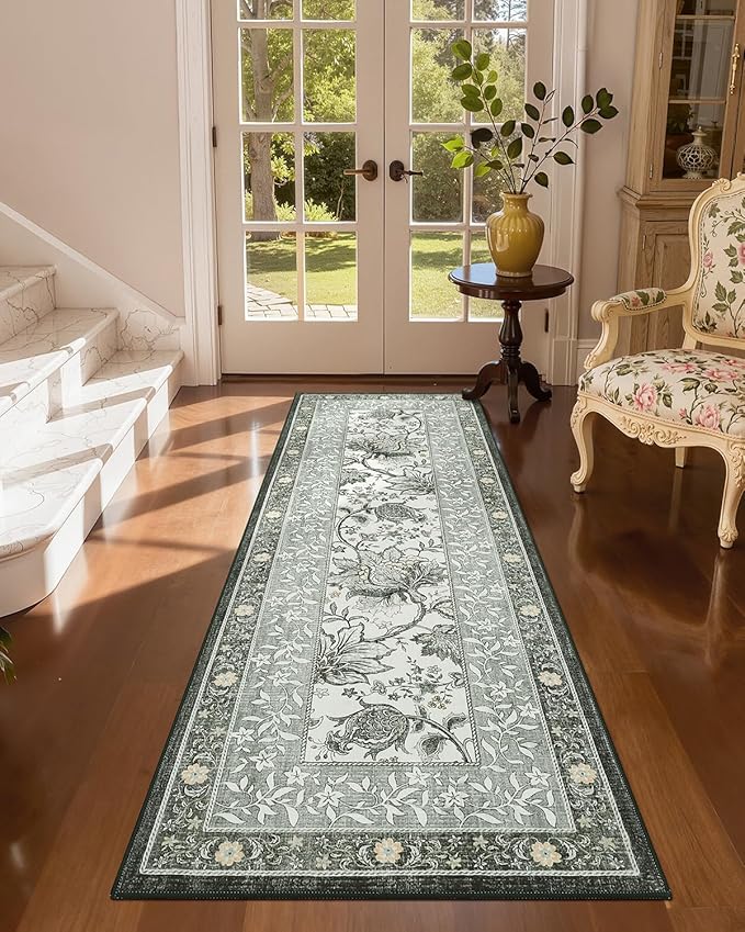 GarveeHome Sage Green 2.5 x 8 Washable Kitchen Runner Rugs Non Slip Provence - Image 7