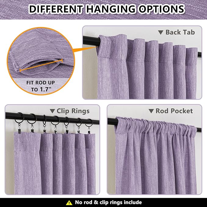 MYSKY HOME Boho Curtains 90 Inch Long Farmhouse Living Room Curtain Drapes - Image 3