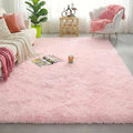 Amdrebio Pink Fluffy Shaggy Kids Area Rug 3x5 by Amdrebio