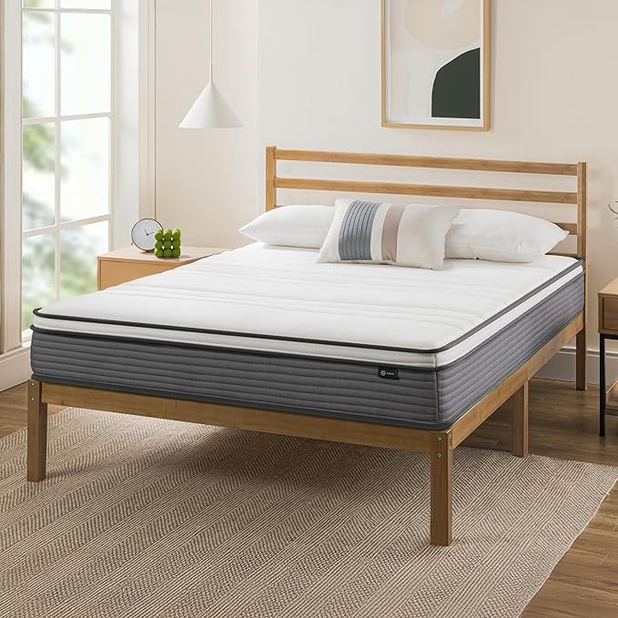 ZINUS 10 Inch True Support Hybrid Mattress [New Version], Full, Fiberglass free, Medium Feel, Motion Isolation, Certified Safe Foams & Fabric, Mattress in A Box