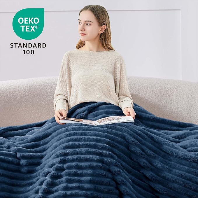 BEDELITE Ribbed Fleece Throw Blanket - Image 3