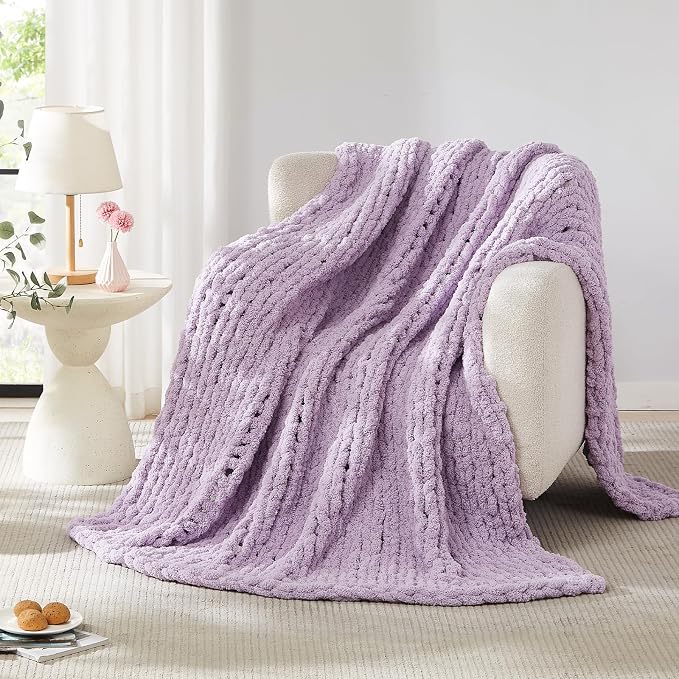 L'AGRATY Chunky Knit Throw Blanket - Image 7