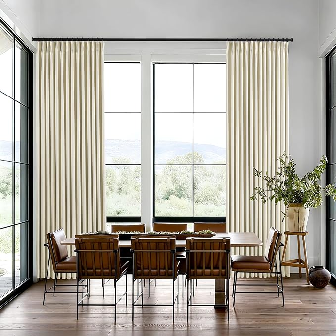 Pinch Pleated Linen Curtains 100% Blackout 90 Inches Long - Image 6
