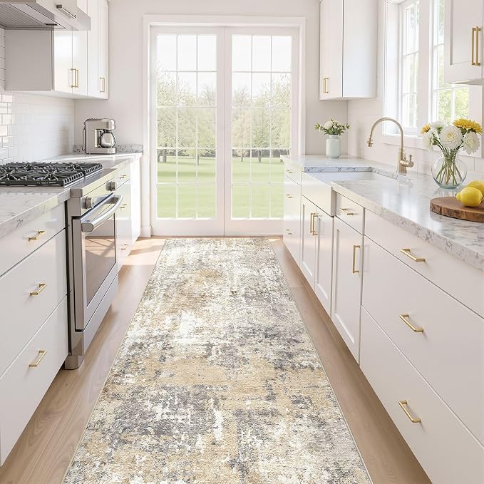 LOONGRUG Runner Rug 2x10 Washable Non-Slip Kitchen Neutral Modern Rug | by LOONGRUG