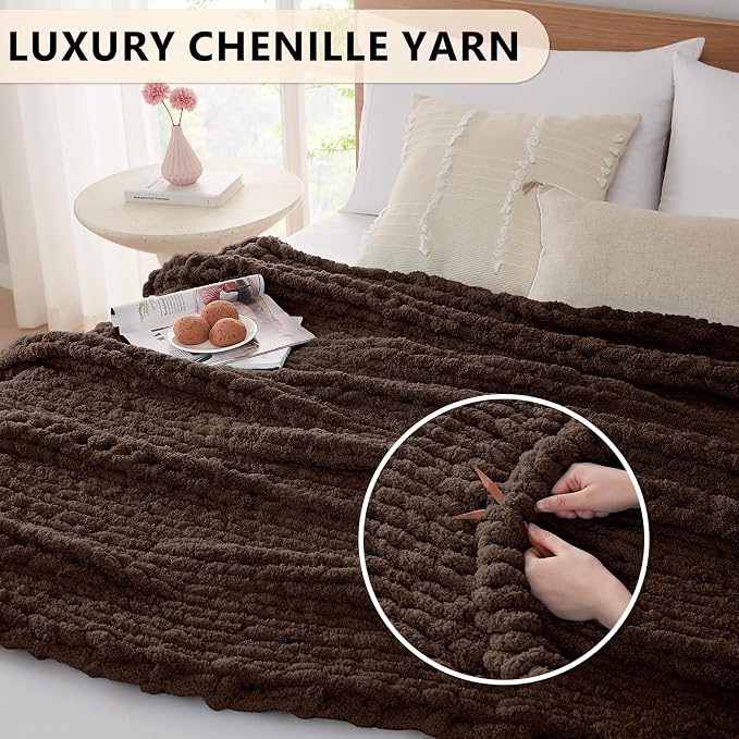 L'AGRATY Chunky Knit Throw Blanket - Image 3