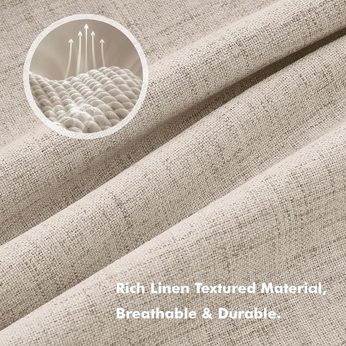 MIULEE 100% Blackout Linen Curtains - Image 3