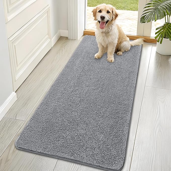 OLANLY Dog Door Mat for Muddy Paws 70x35, Super Absorbent Chenille Mud Mat | by OLANLY