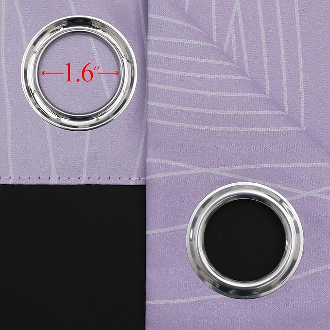 Lilac and Greyish White Ombre Blackout Curtains - Image 7