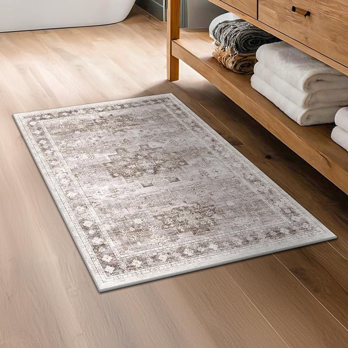 2x4 Boho Runner Rug, Neutral Farmhouse Entryway Rugs, Small Throw Runners - Image 6