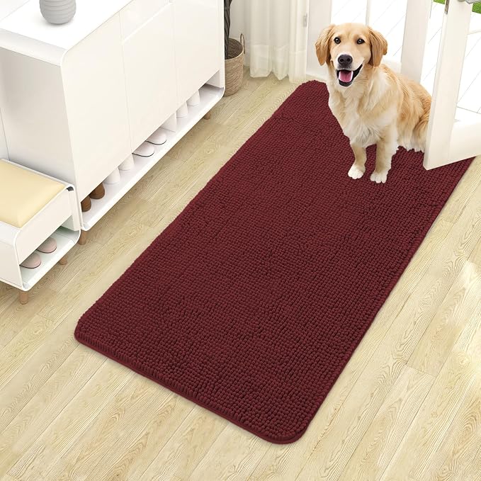 OLANLY Dog Door Mat for Muddy Paws 40x24, Super Absorbent Chenille Mud Mat | by OLANLY