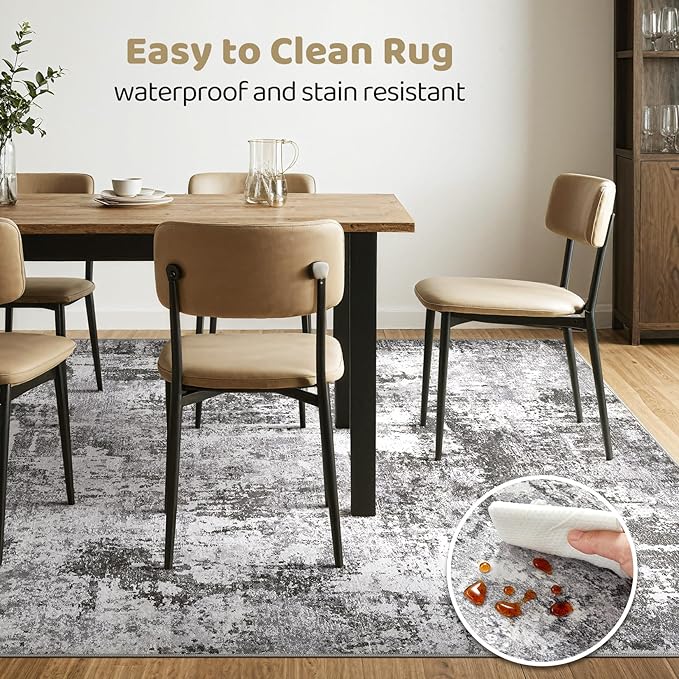 LOONGRUG 8x10 Area Rugs Washable Large Neutral Modern Living Room Rug | - Image 6