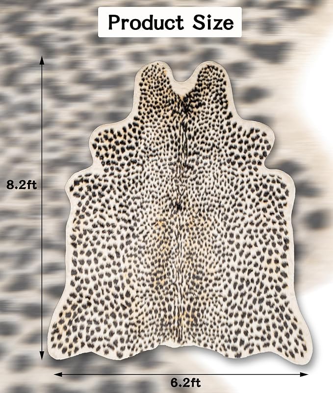 Oversized Cheetah Print Rug, Leopard Area Rug 6.2x8.2 Feet Faux Animal Print - Image 2