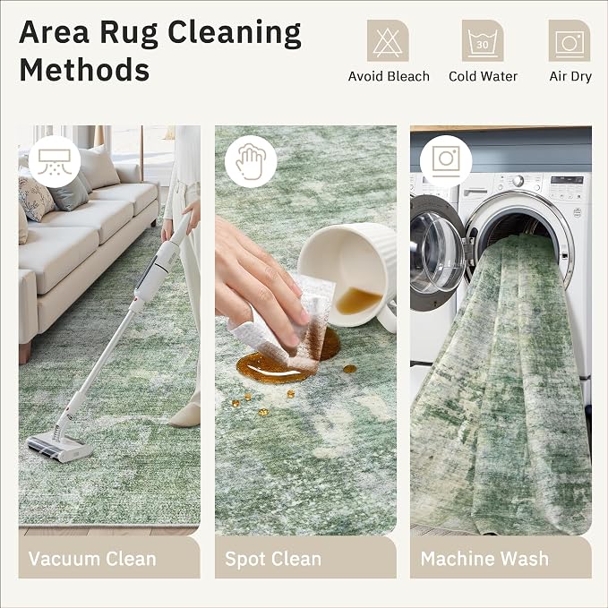 Soalmost Abstract 4x6 Area Rug Washable Rugs - Image 9