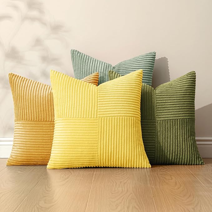 MIULEE Boho Farmhouse Spring Decorative Throw Pillow Covers 20x20 Inch 4 Packs - Image 4