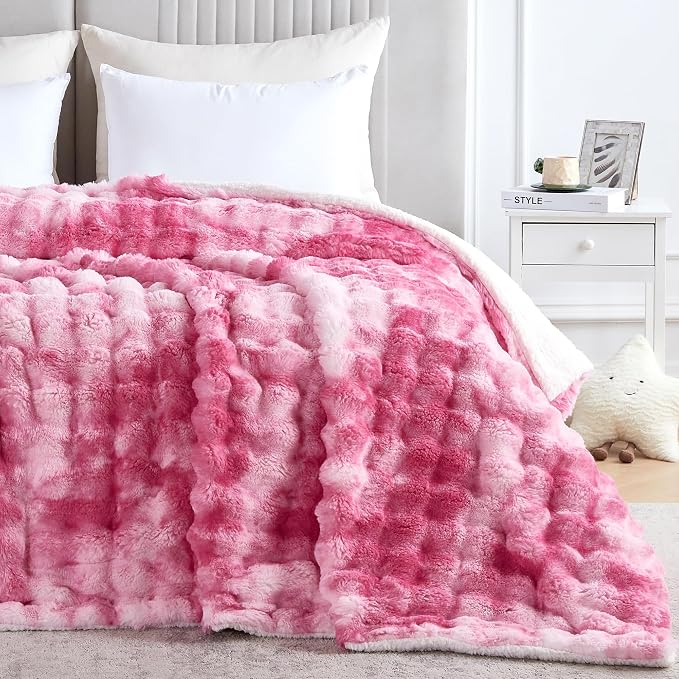 60x80 Inches Ultra-Soft Fuzzy Faux Fur Plush Twin Size Blanket - Image 6