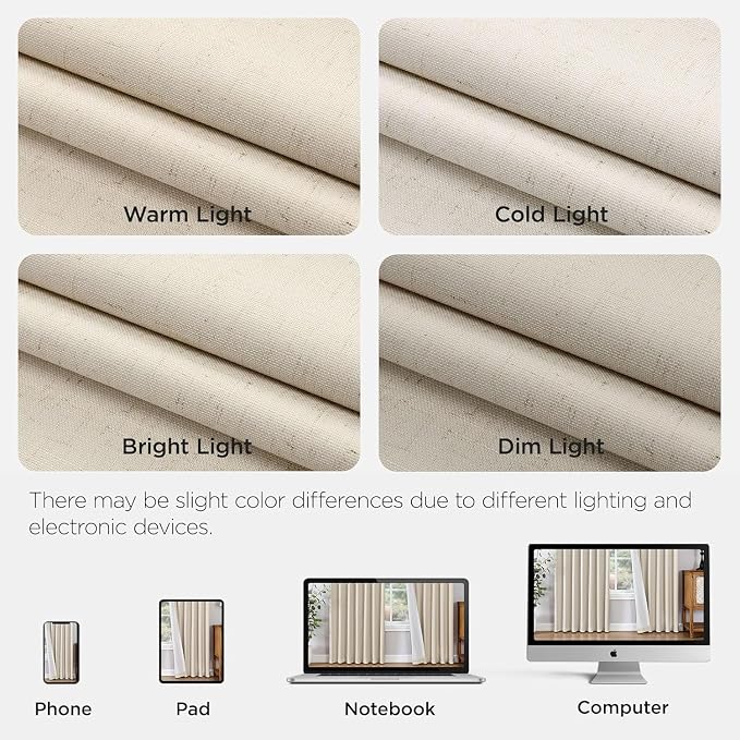 Joydeco Pinch Pleated Linen Curtains - Image 8