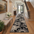 Findosom Hallway Runner Rug 2x12, Non Slip High-Low Textured Floral Washable by Findosom