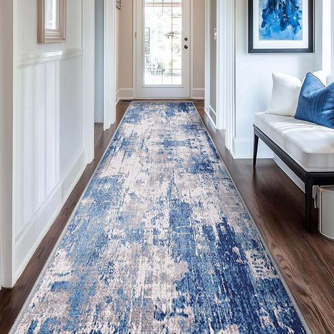 RELEANY Washable Runner 2'x10' Abstract Area Rug by RELEANY