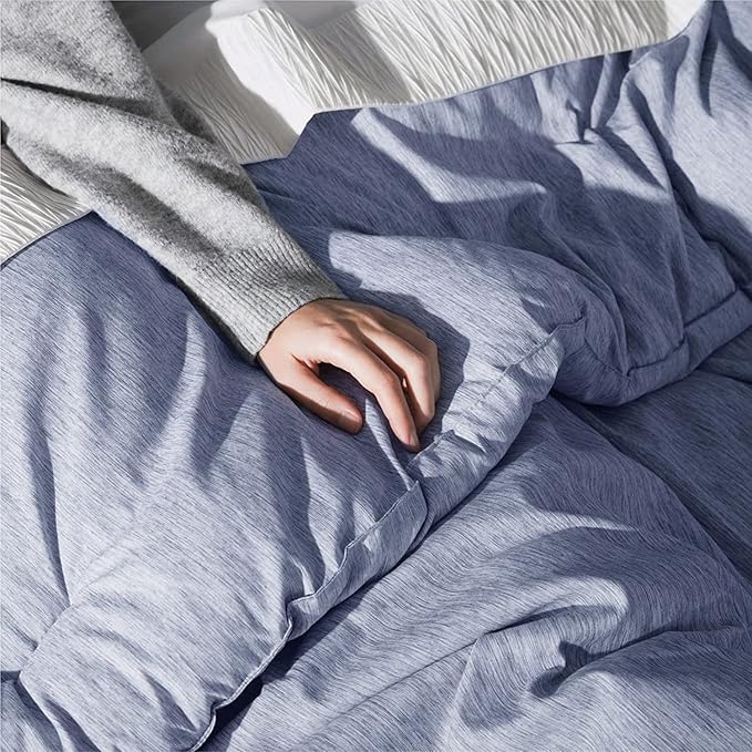 Bedsure Twin/Twin XL Comforter Set - Navy Blue Soft Bedding for All Seasons, Cationic Dyed Bed Set, 2 Pieces, 1 Twin Size Comforter (68"x88") and 1 Pillow Sham (20"x26"+2")