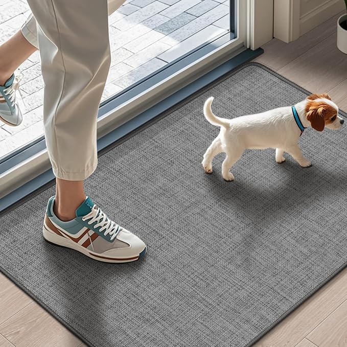 Ultra Thin Indoor Door Mat 17"x29", Non Slip Doormats, Absorbent Door Mat by LEKEEPGO