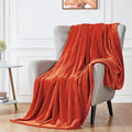Walensee Fleece Blanket Plush Throw Fuzzy Lightweight (Queen Size 90x90 Orange) Super Soft Microfiber Flannel Blankets for Couch, Bed, Sofa Ultra Luxurious Warm and Cozy for All Seasons