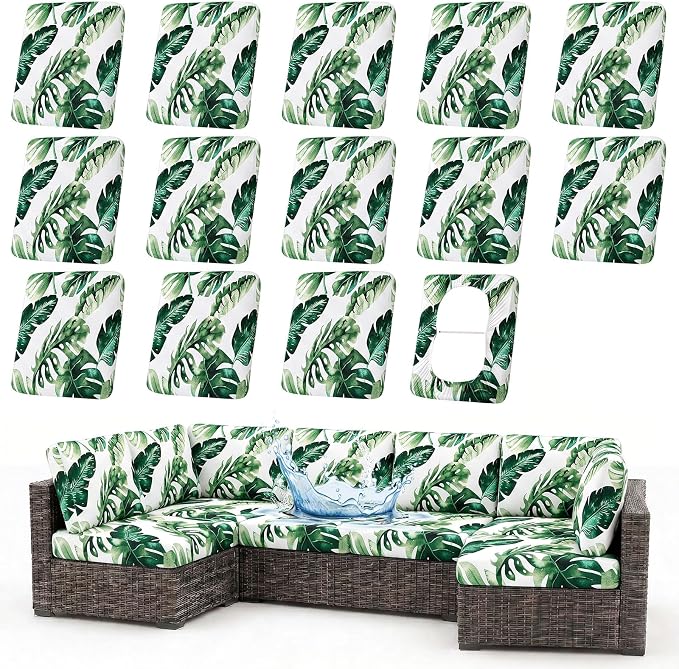 Waterproof Outdoor Cushion Covers, Stretch Patio Slipcovers | UV Resistant by hyha