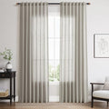 Silver Grey Linen Back Tab Curtains 84 Inch Length by Nanspring