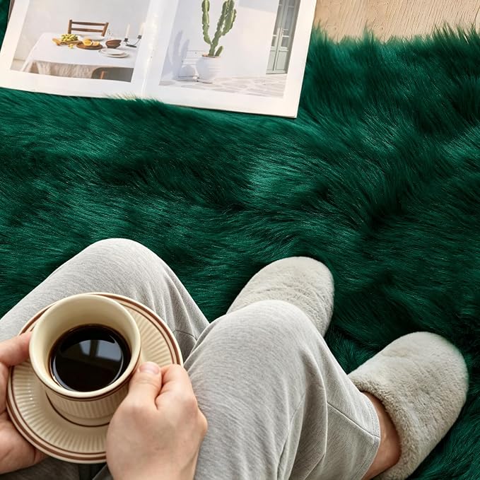 MIULEE Fluffy Area Rug 2x3 ft Faux Fur Sheepskin Rug - Image 3