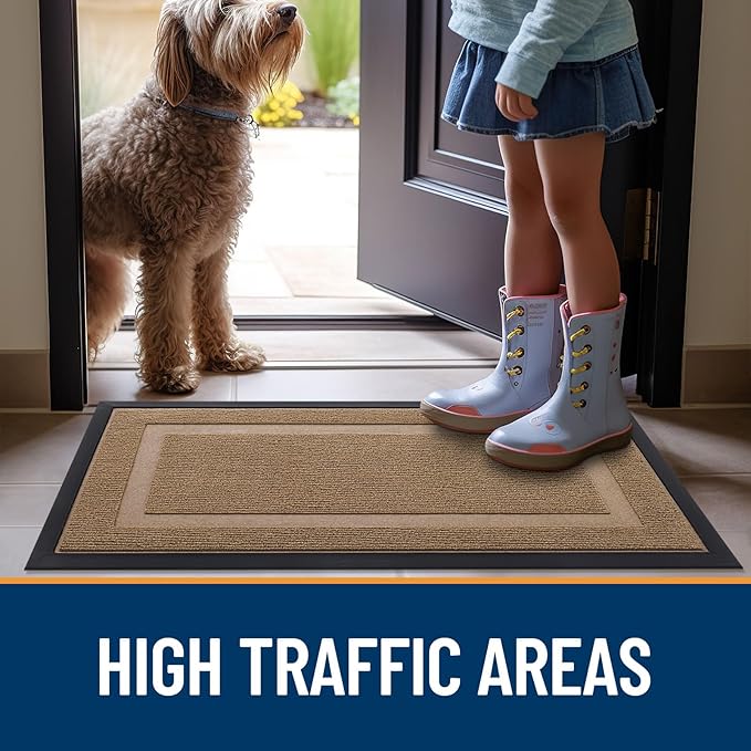 OLANLY Front Door Mat Outside 35x23, All-Season Heavy-Duty Rubber Doormat | - Image 8