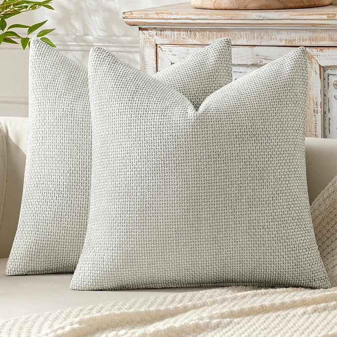 MIULEE Decorative Couch Throw Pillow Covers 20x20 Inch Grey-White 2 Pack | by MIULEE
