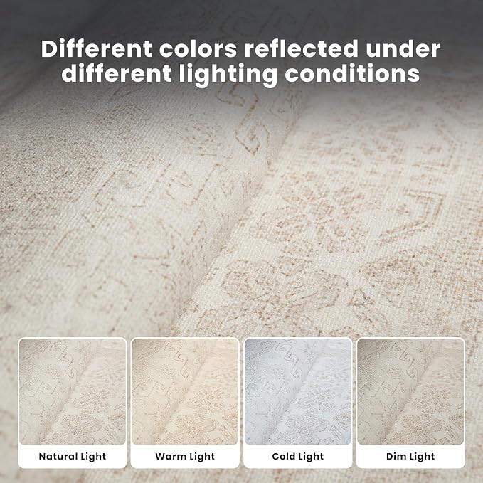 8x10 Washable Area Rugs for Living Room, Dining Room- Beige Brown | Ultra Soft - Image 5
