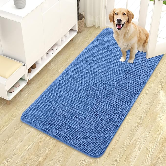 OLANLY Dog Door Mat for Muddy Paws 44x24, Super Absorbent Chenille Mud Mat | by OLANLY