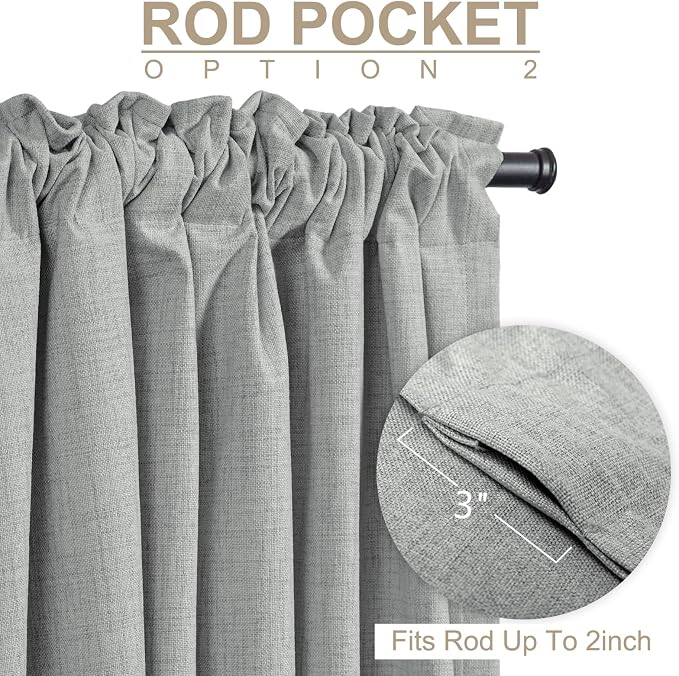 Linen Textured Total Blackout Curtains - Image 4