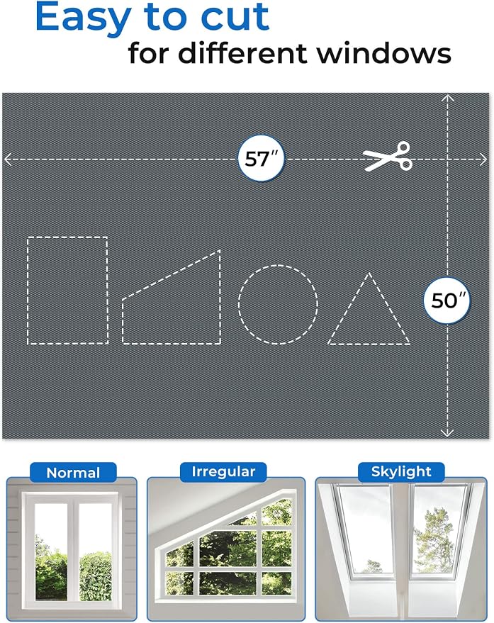 Blackout Curtains for Bedroom 50"x57" Portable No Drill Blackout Blinds - Image 5