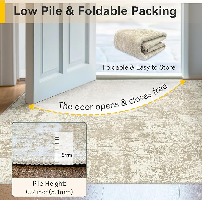 RELEANY Washable 8'x10' Abstract Area Rug - Image 7