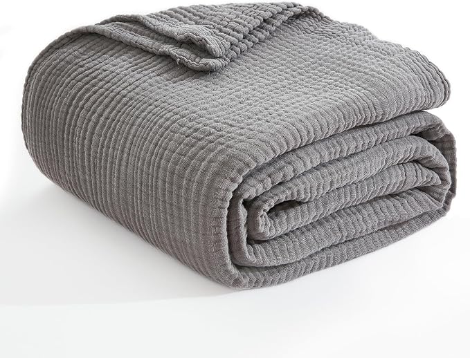 EMME Muslin Blankets for Adults Throw Blanket for Couch Breathable Gauze Soft - Image 7