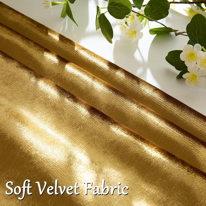 GIGIZAZA Gold Velvet Pillow Covers 20x20 Decorative Pillows Pack of 2 | Throw - Image 3
