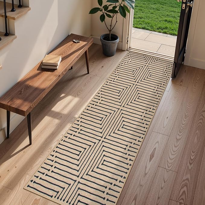 Lahome Easy Jute Washable Runner Rug, 2x8 Farmhouse Kitchen Runner Rug | Non - Image 2