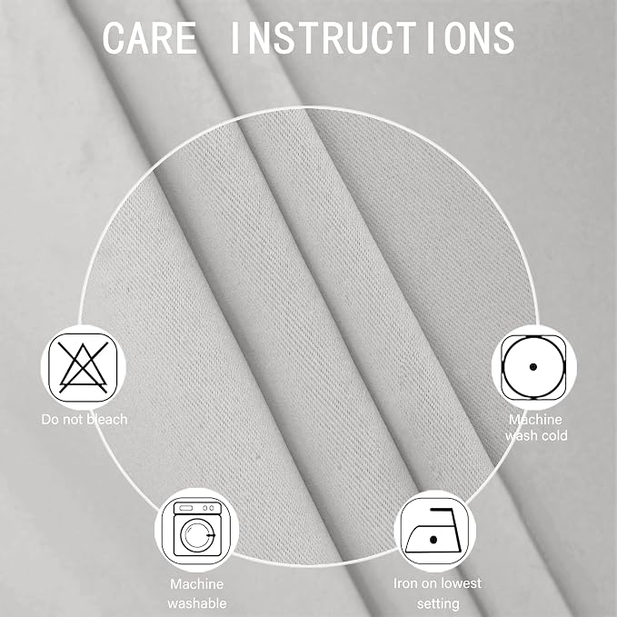 Blackout Curtains 42 x 84 inch/Light Grey Curtains Set of 2 Panels/Thermal - Image 4