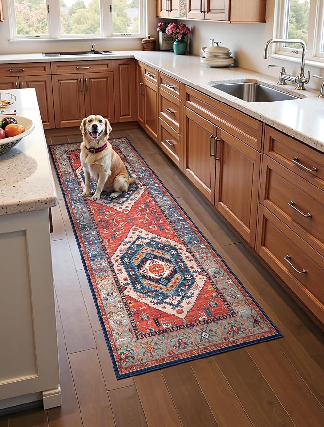 SERISSA 2x5 Washable Non Slip Boho Runner Rug by SERISSAHomeDecorCollection
