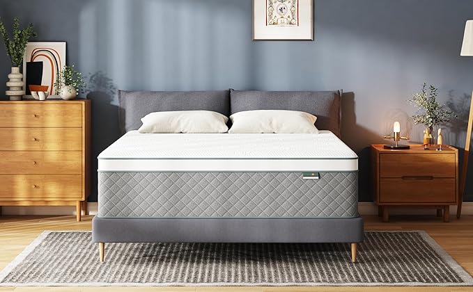 PurrJoys 14 Inch Full Mattress, Cooling-Gel Memory Foam and Pocket Spring Hybrid Mattress, Full Bed Mattress in a Box, CertiPUR-US Certified, Medium Firm