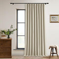 Burlywood Birch Pleated Blackout Linen 92 Inch Long Curtains 60 Inch Wide | by Twodrapes