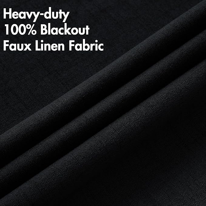 MIULEE 100% Blackout Linen Curtains - Image 5