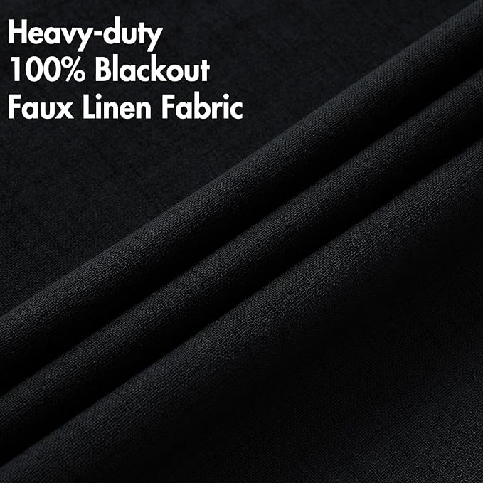 MIULEE 100% Blackout Linen Curtains - Image 5