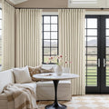Pinch Pleated Extra Wide Beige Linen Curtain 90 Inches Long 70 Wide 1 Panel | by Twodrapes