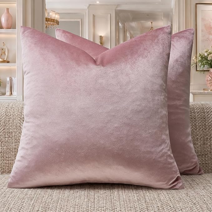 GIGIZAZA Sweet Lilac Velvet Throw Pillow Covers 24x24 Pack of 2 | Decorative by GIGIZAZAFocusingonhomedecoration